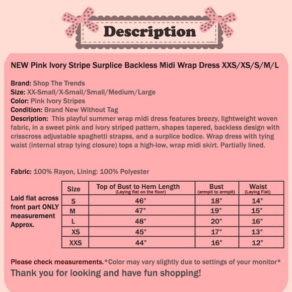 Restock✨Pink Stripe Backless HiLow Midi Wrap Dress - Picture 8 of 8